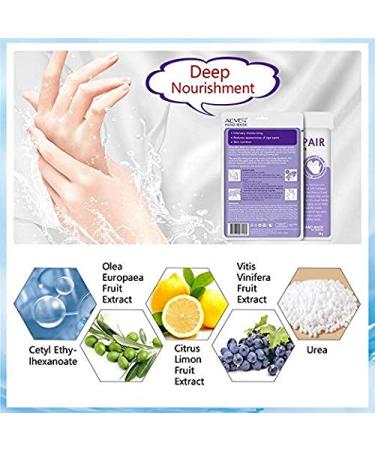 Moisturizing Hand Mask Gloves - 3-Pack Exfoliating & Moisture-Enhancing for Dry Hands | Skin Care Treatment for Rough & Dead Skin - Purple - Buy Online on SooperMarket.com