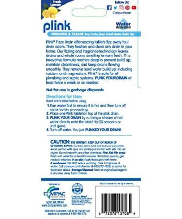 Compac Home Plink Fizzy Drain Cleaner/Deodorizer - Lemon Scented, 12 Tablets, Pack of 2 - Buy Online on SooperMarket.com