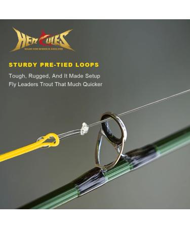Hercules Pre-Tied Loop Fly Fishing Leader 6 Pack with Tapered Wallet 9FT - 4X, 4.9LB - 6pcs - Buy Online on SooperMarket.com