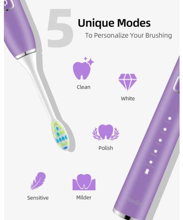 7am2m Electric Toothbrush for Kids - 6 Brush Heads, 100 Days Charge, 5 Modes, Waterproof (Purple) - Buy Online on SooperMarket.com