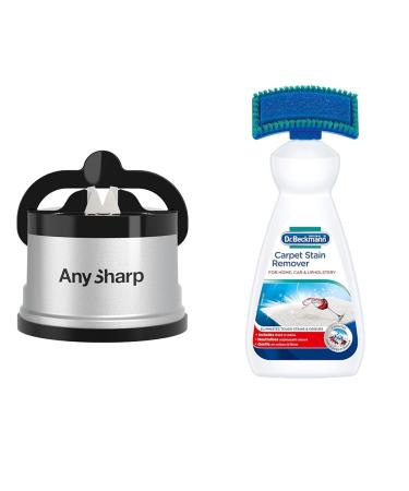 AnySharp Knife Sharpener Hands-Free Safety PowerGrip Suction Safely Sharpens All Kitchen Knives & Dr. Beckmann Carpet Stain Remover | Removes Even Stubborn Stains and odours