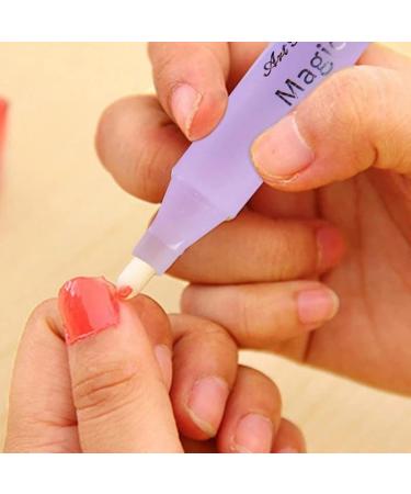 2X Nail Type Distance Pens with Cotton Head - Manicure Corrector Pen & 6 Interchangeable Tips for DIY Nail Polish Correction - Buy Online on SooperMarket.com