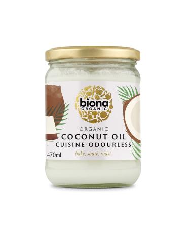 Biona Organic Coconut Oil 470ml - Cuisine Mild & Odourless - Dairy Free Naturally Vegan - Ketogenic and 100% Natural - For Cooking Roasting and Baking Coconut 470 ml (Pack of 1)