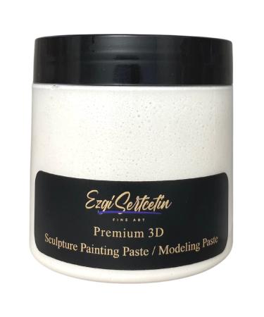 3D Sculpture Painting Paste|Texture Paste|Decorative Plaster|Ready to Use|Unique Colors|Ideal for Artwork|Stencil|Flowers|Texture|Art Relief| 6 oz (Metallic White)
