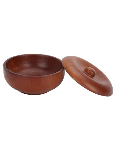 Dekaim Shaving Bowl Wooden Shaving Brush Bowl With Lid Men's Cleansing Cream Cup Foam Cup For Shaving Soap And Cream