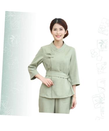 FOMIYES 1 Set Spa Robe Hairdressing Tunic Spa Gown Salon Smock Salon Uniforms Women Barber Shop Apron Spa Work Uniforms for Women Hair Salon Cape Spa Kit Spa Cloth Kimono Hair Dye L Green - Buy Online on SooperMarket.com