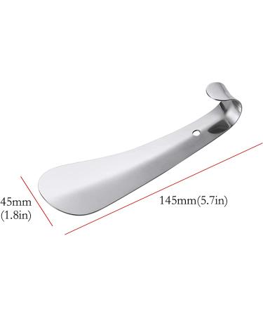 Antrader Stainless Steel Pocket Shoe Horn Set - 2 Pack of 14.5cm Long Metal Shoehorns for Kids, Men, Women - Silver Tone Handle - Buy Online on SooperMarket.com
