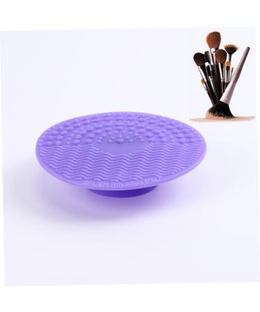Makeup Brush Cleaner Mat Round Makeup Brush Cleaner Pad Silicone Brush Cleaner Brush Clean Pad for Makeup Tool Clean Purple - Buy Online on SooperMarket.com
