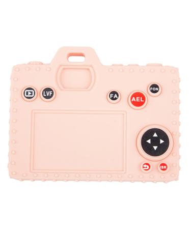 Fixed toys for toddlers-silicone bite toys in camera form soft silicone bite toy set for toddlers for boys and girls from 3 months aznever pink