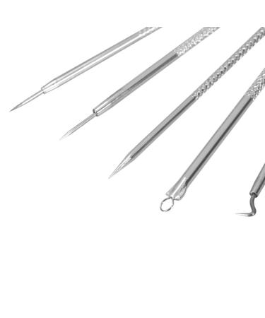 Shop 5pcs Stainless Steel Blackhead Removal Tool Set - Double-Ended Acne & Pimple Tool for Effective Skin Care - Buy Online on SooperMarket.com