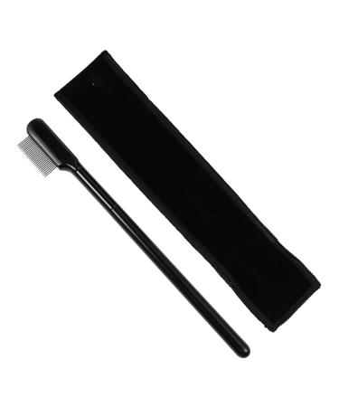 PLAFOPE 1 Set Eyelash Comb Eyelash Grooming Tool Lash Separator Lash Tools for Extensions Brow Brush with Bag Metal Mascara Comb Woman Wooden Handle Single Sided Beauty Comb