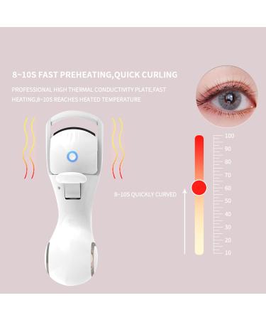 Heated Eyelash Curlers Electric Eyelash Curler with 3 Temperature Modes Intelligent Power-off 230mAh Rechargeable Battery One Charge for 60 Times Use (White) - Buy Online on SooperMarket.com