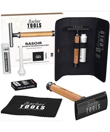 Buy Premium Barber Tools Razor Set | Complete Shaving Kit with 40 Double Blades Soap Balm & Storage Bag - International Shipping Available - Buy Online on SooperMarket.com