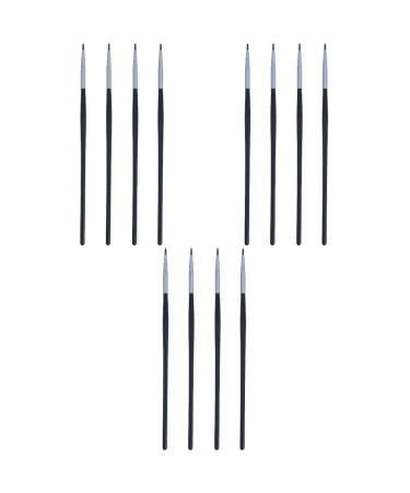 KALLORY 12 pcs fine eyeliner brush Eye Makeup Brush lip makeup brush eyeliner brush thin portable eyeliner brush eyeliner cosmetic brush lipstick brush travel fiber tool with wings 18X0.4X0.4CMx3pcs Blackx3pcs