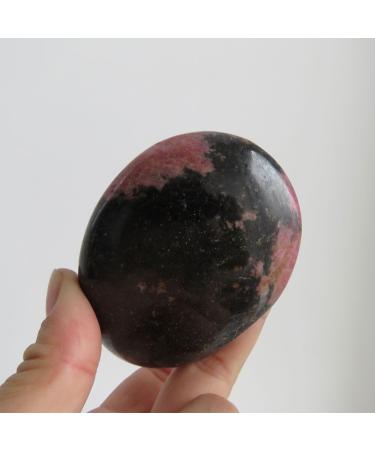 223g Natural Rhodonite Crystal Palm Stone Polished Fengshui Reiki Specimens and Stones - Stones - Buy Online on SooperMarket.com