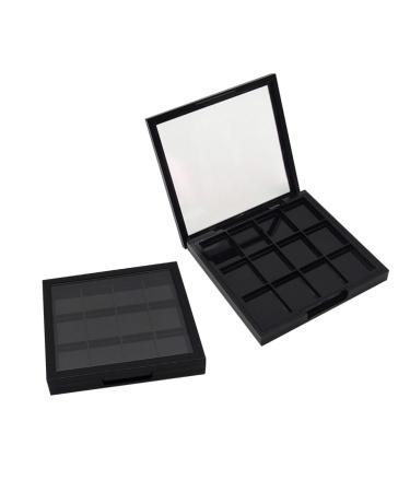 FOYTOKI 4 Pcs 12 Empty Eyeshadow Palette Empty Eyeshadow Dish Depotting Makeup Containers DIY Empty Black