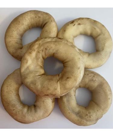 Rawhide Donuts for Dogs - Peanut Butter Flavour (Size 3.5'' Pack of 5)