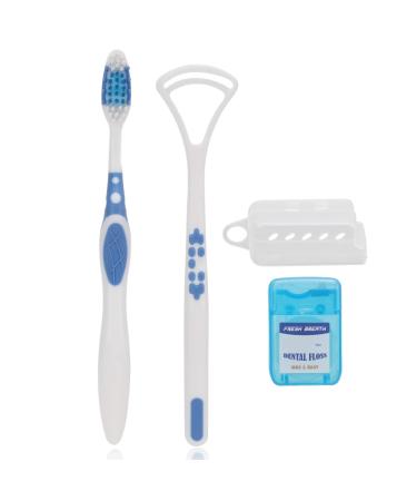 Tongue scraping toothbrush dental silk set dental packs and tongue scraps mouth cleaner effective cleaning complete oral dental care for adults and children healthy oral care
