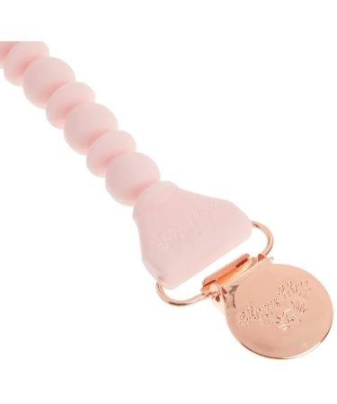 Itzy Ritzy Silicone Pacifier Clip - Pink & Rose Gold, 100% Silicone Strap with Clip for Pacifiers, Teethers, and Toys - Buy Online on SooperMarket.com