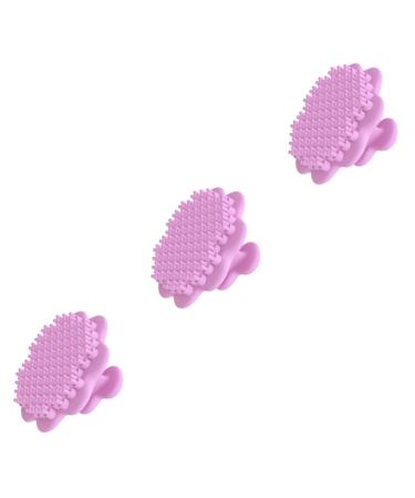 FRCOLOR Pack of 3 Cleaning Brush Makeup Remover Tool Silicone Face Washer Face Brush Made of Silicone Exfoliating Brush Soft Fur Scrubbing Massager Sink Man 5.20X5.20X3.00CMx3pcs
