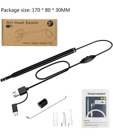 Ear Cleaning Endoscope Spoon with 6 LED Lights - Camera Ear Picker Wax Removal Kit - Buy Online on SooperMarket.com