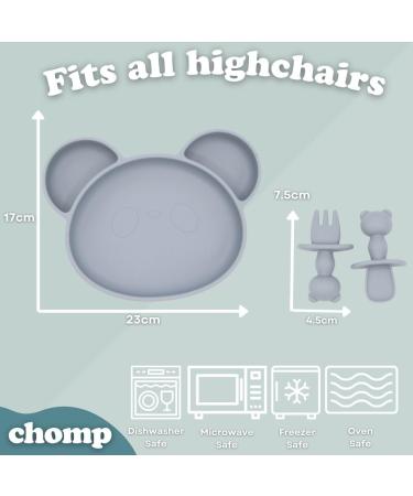 Suction Plate Baby Cutlery Set with Toothbrush, Bowl, Spoon, Fork - Dishwasher Safe, Pebble Grey - Buy Online on SooperMarket.com
