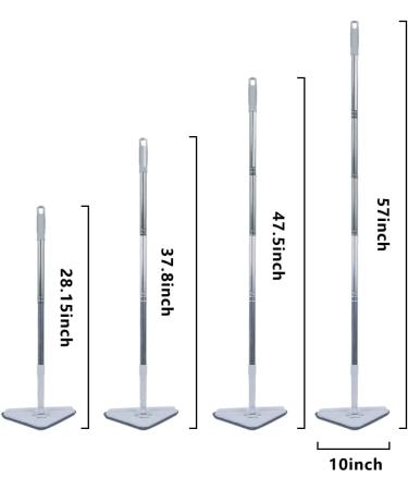 Sofeya Wall Mop Cleaner with Long Handle - Triangle Mop with Extension Pole for Walls, Ceilings, Windows - 3 Replacement Pads Included - Wet & Dry Use - Buy Online on SooperMarket.com