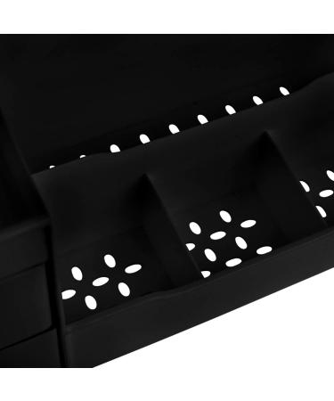 Mantello Bathroom Organizer Countertop - Makeup and Skincare Storage Solution - Vanity Organizer in Black Matte - Buy Online on SooperMarket.com
