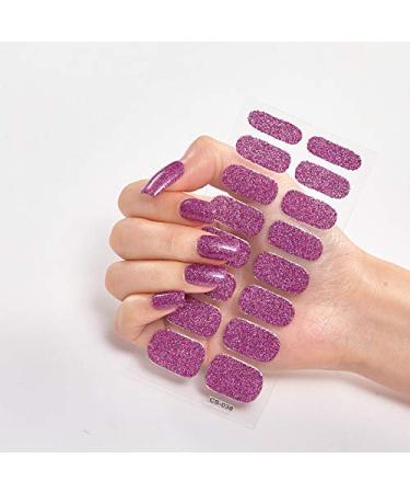 8 Sheets 128 Pieces Full Cover Nail Art Stickers - Self-Adhesive Solid Color Strips for Women | Real Nail Polish Decal Strips - International Shipping Available - Buy Online on SooperMarket.com