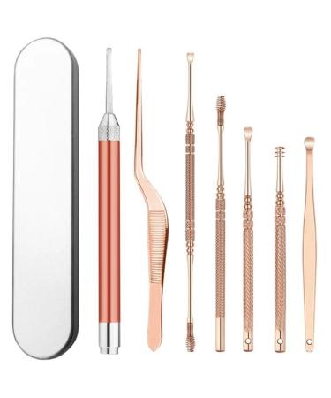 Portable Ear Cleaner Stainless Steel Ear Spoon Set Stainless Steel Ear Wax Remover Reusable Stainless Steel Ear Wax Remover Set Ear Wax Easily Removed Ideal for Personal and Home Use Gold