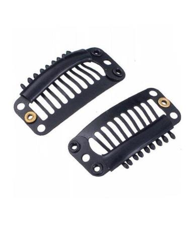 Pinicecore 20pcs Stainless Steel Snap Comb Wig Clips Black U Shape Metal Quick Clips Hairpiece Clip for Hair Extensions DIY