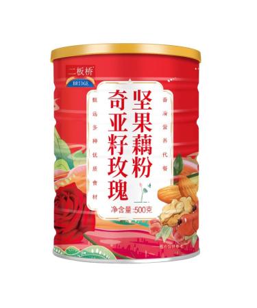Rose Chia Nut Lotus Root Soup 500g/can Brewed Nut Lotus Root Soup Nutritious Breakfast Substitute Porridge Delicious and Convenient Lotus Root Soup (5 can) Rose 5 can