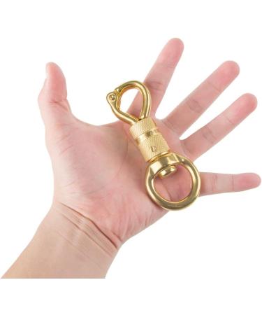 AOWESM Solid Brass Panic Snap 1-1/8 Inch X 4-1/4 Inch Quick Release with Round Swivel and Twist Body (1 Piece) - Buy Online on SooperMarket.com