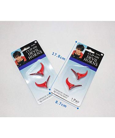 Red Devil Horns Hair Clips - Halloween Cosplay Accessories for Women and Girls - 2pcs - Buy Online on SooperMarket.com