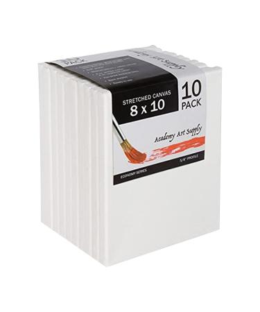 Academy Art Supply 8 x 10 Inch Stretched Canvas Value Pack of 10
