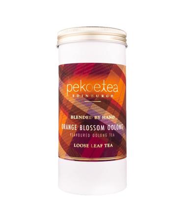 PekoeTea Edinburgh Orange Blossom Oolong Tea - Taiwanese Oolong with Orange Luxury Blend - Hot and Ice Tea - Loose Leaf or Teabags 50g Caddy