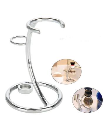 Premium Silver Stainless Steel Razor Holder Stand - Men's Shaving Brush & Razor Organizer Kit - Buy Online on SooperMarket.com