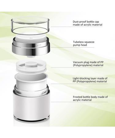 LAXED 1.7 Oz Airless Moisturizer Container Cosmetic Container with Pump New Empty Airless Travel Lotion Container - Buy Online on SooperMarket.com