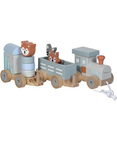Kindsgut Holz-Reisenbahn - Sustainable Wooden Train Set with Zoo Animals | High-Quality Eco-Friendly Toy in Dark Gray - Buy Online on SooperMarket.com