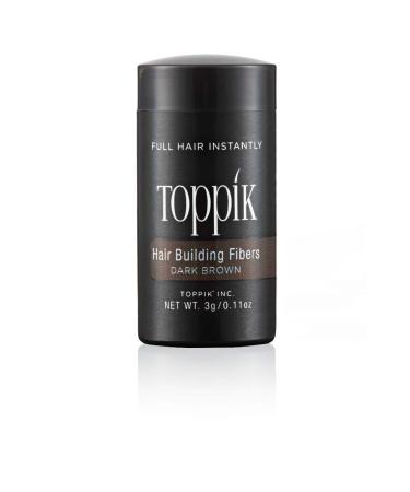 Toppik Hair Building Fibres Powder Dark Brown - for A Thicker-looking Hairline Crown and Beard Instant Thinning Concealer for Men and Women 3 g