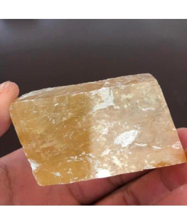1pcs Crystal Stone Calcite Quartz Stone Rhombus Raw Specimen Natural Yellow calcspar Gemstone - Buy Online on SooperMarket.com