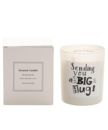 Fenyw fragrance candle in the glass natural soy wax fragrance candles gift set for women 160g fragrant soy wax candle soy growth aromatherapy candles candles birthday present for Valentine's Day white