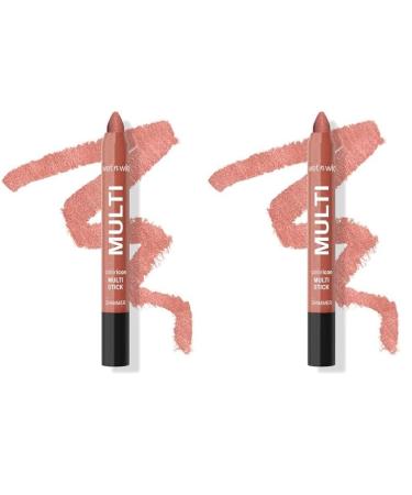 wet n wild Color Icon Cream Eyeshadow Makeup Multi-Stick Peach Born To Flirt (Pack of 2)