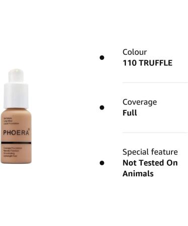 Aquapurity Phoera Full Coverage Foundation 30ml - 110 Truffle - Buy Online on SooperMarket.com