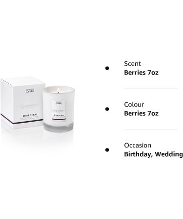Luxury Scented Candle Gift for Women | Natural Wax Blend | 45 Hours Burn Time | Hotel Collection - Berries (7oz) - Buy Online on SooperMarket.com