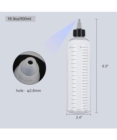SDOOT Hair Dye Applicator Bottles - 2 Pack, 16.9oz with Twist Cap & Scale, Clear - Buy Online on SooperMarket.com