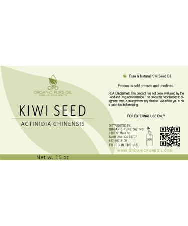 OPO Kiwi Seed Oil - 100% Pure Cold Pressed 16 oz | Natural Moisturizer for Hair Skin & Body Care - Buy Online on SooperMarket.com