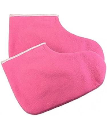 Professional Paraffin Wax Therapy Terry Cloth Booties for Feet Spa Pedicure Pink - Buy Online on SooperMarket.com