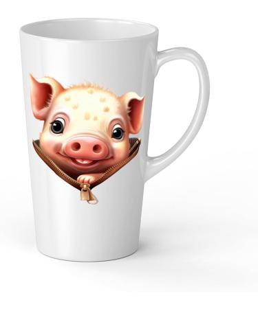 White Ceramic Baby Pig Mug - Large 483 ml Perfect for Hot Chocolate or Milk Fun and Easy to Use - Buy Online on SooperMarket.com