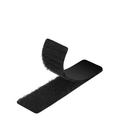 15 Sets Strips with Adhesive - Strong Double Sided Tape with Hook and Loop - 1 x 4 Inch 1 x 4 inch (15 Sets Black)